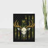 Camo American Flag Elk Skull Deer Hunting Youth Bo カード (正面)