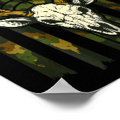 Camo American Flag Elk Skull Deer Hunting Youth Bo ポスター (角)