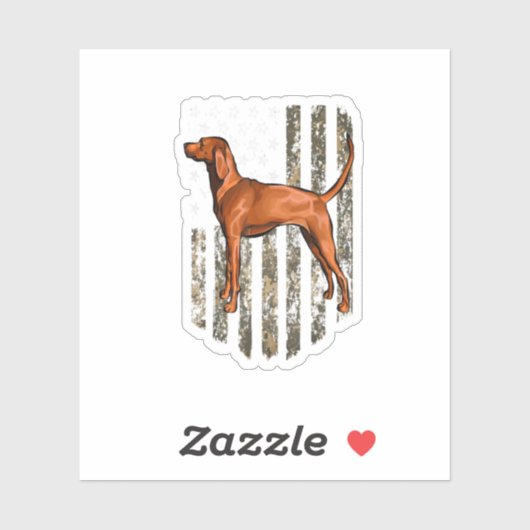 Camo American Flag Redbone Coonhound 4Th Of July U シール (シート)