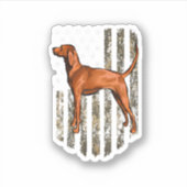 Camo American Flag Redbone Coonhound 4Th Of July U シール (正面)