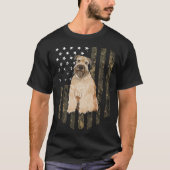 Camo American Flag Soft Coated Wheaten Terrier 4th Tシャツ (正面)