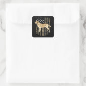 Camo American Flag Yellow Labrador Retriever  スクエアシール (バッグ)