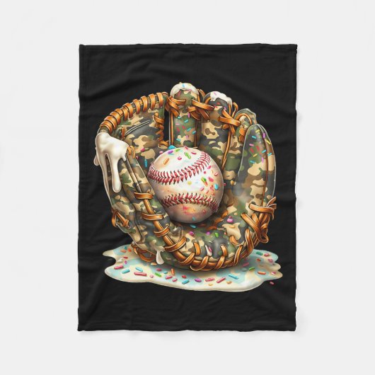 Camo Baseball Gloves Lifestyle 101 Apparel Drip Ic フリースブランケット (正面)