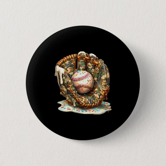 Camo Baseball Gloves Lifestyle 101 Apparel Drip Ic 缶バッジ (正面)