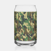 Camo Beer Glass – Woodland Print Can Style ガラス缶 (正面)