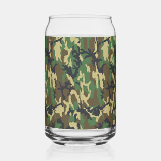 Camo Beer Glass – Woodland Print Can Style ガラス缶