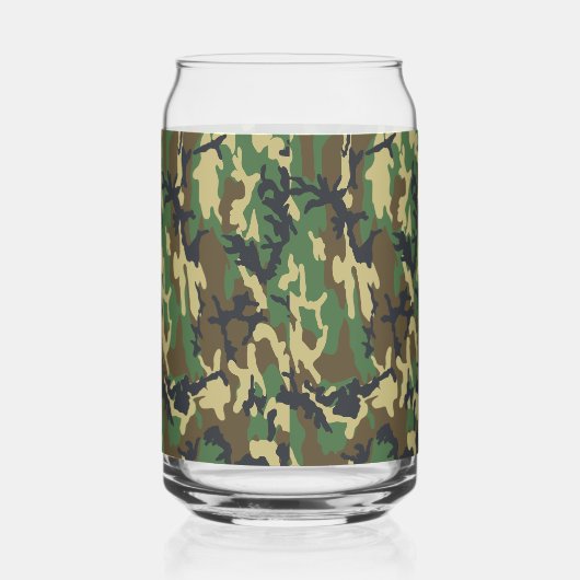 Camo Beer Glass – Woodland Print Can Style ガラス缶 (右)