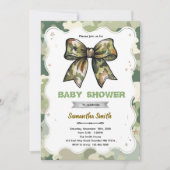 Camo Bow Baby Shower Invitation 招待状 (正面)
