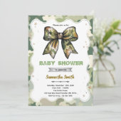 Camo Bow Baby Shower Invitation 招待状 (スタンド正面)