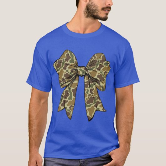 Camo Bow Camo Hunting Theme Fall Shower Camouflage Tシャツ (正面)