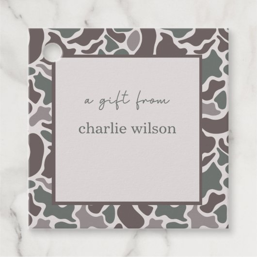 Camo Boys Birthday Gift Tag フェイバータグ (正面)