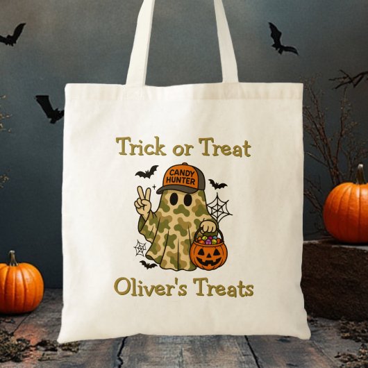 Camo Candy Hunter Ghost Trick or Treat Bag トートバッグ