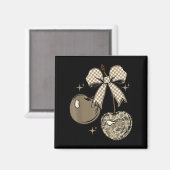 Camo Checkered Cherry Bow, Hunting,checkered Patte マグネット (正面/裏面)