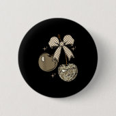 Camo Checkered Cherry Bow, Hunting,checkered Patte 缶バッジ (正面)