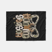 Camo Coquette Bow Deer Hunt Duck Hunting Women Gir フリースブランケット (正面(横))