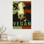 Camo Cow Pop Art Poster - Vegan  ポスター (キッチン)