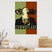 Camo Cowmoflage Pop Art Cow Poster ポスター (キッチン)