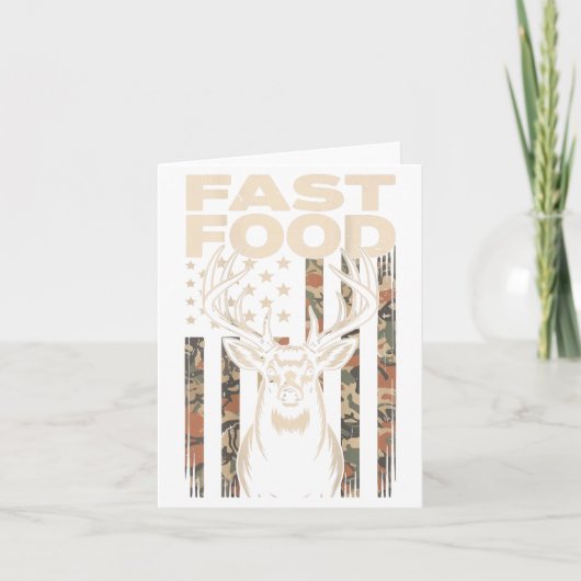 Camo Deer Hunting Fast Food Gag Hunter Gift Funny  カード (正面)