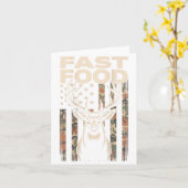 Camo Deer Hunting Fast Food Gag Hunter Gift Funny  カード (黄色い花)