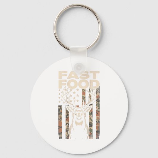 Camo Deer Hunting Fast Food Gag Hunter Gift Funny  キーホルダー (正面)