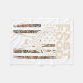 Camo Deer Hunting Fast Food Gag Hunter Gift Funny フリースブランケット (正面(横))
