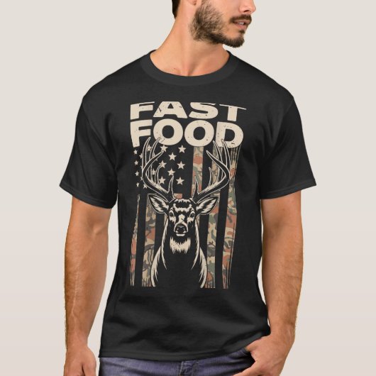 Camo Deer Hunting Fast Food Gag Hunter Gift Funny  Tシャツ (正面)