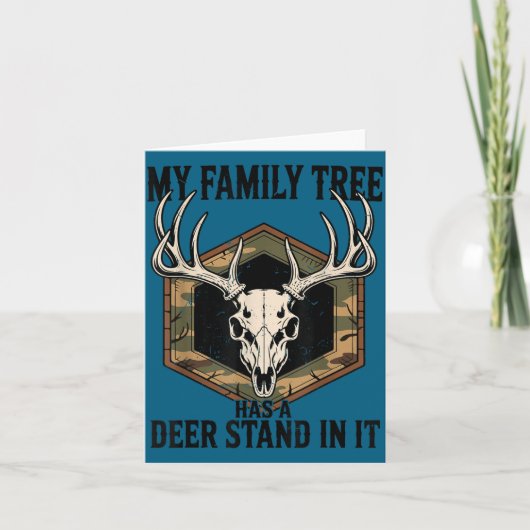 Camo Deer Hunting My Family Tree Has Deer Stand In カード (正面)
