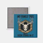Camo Deer Hunting My Family Tree Has Deer Stand In マグネット (正面/裏面)