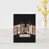 Camo Deer Hunting Season Wildlife Buck Antlers Hun カード (黄色い花)