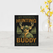 Camo Deer My Favorite Hunting Buddy Calls Me Dad J カード (黄色い花)