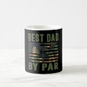 Camo Disc Golf Best Dad By Par American Flag Us Fu コーヒーマグカップ (中央)