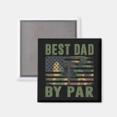 Camo Disc Golf Best Dad By Par American Flag Us Fu マグネット (正面/裏面)