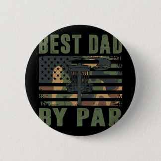 Camo Disc Golf Best Dad By Par American Flag Us Fu 缶バッジ