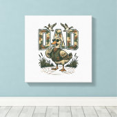 Camo Duck Dad Vintage Engraving T-Shirt Design_1 キャンバスプリント (インサイチュ (ウッドフロア))