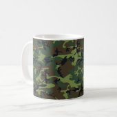 [CAMO-GR-1]緑および茶色の迷彩柄 コーヒーマグカップ (正面左)