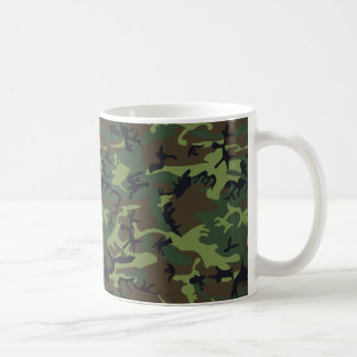 [CAMO-GR-1]緑および茶色の迷彩柄 コーヒーマグカップ