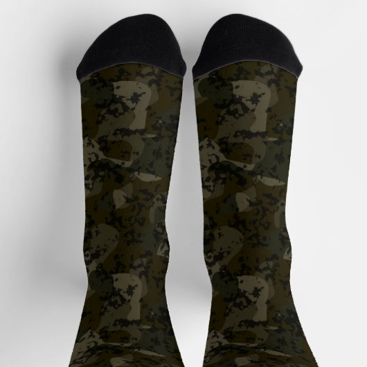 Camo green abstract ソックス (上部)