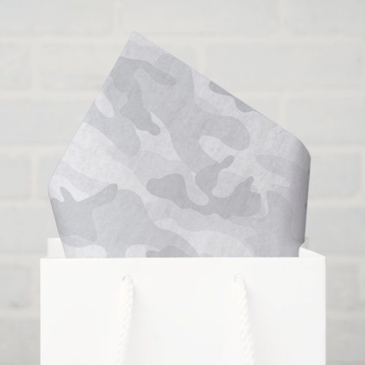 Camo Grey Pattern Modern Military Gift Wrapping  薄葉紙 (ギフトバッグ)