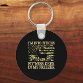 Camo Hunting I'm Into Fitness Fit Ness Deer Zer Hu キーホルダー (正面)