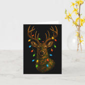 Camo Hunting Reindeer Deer Christmas Holiday Xmas  カード (黄色い花)