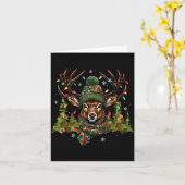 Camo Hunting Reindeer Deer Xmas Lights Christmas H カード (黄色い花)