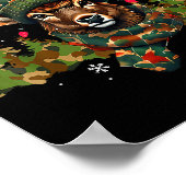 Camo Hunting Reindeer Deer Xmas Lights Christmas H ポスター (角)