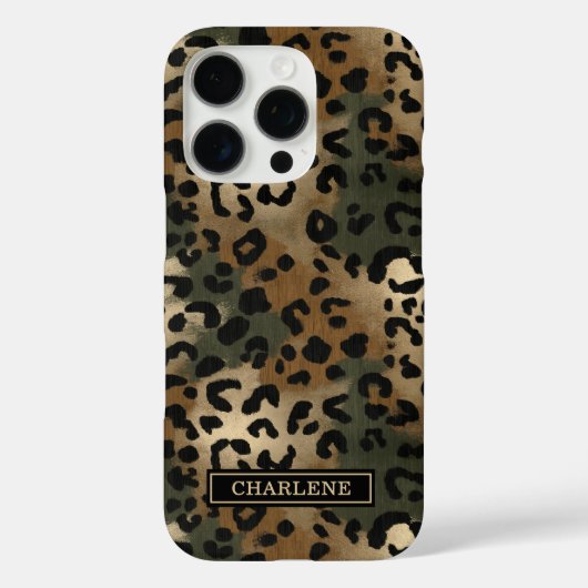 Camo Leopard Print Monogrammed Case-Mate iPhoneケース (裏面)
