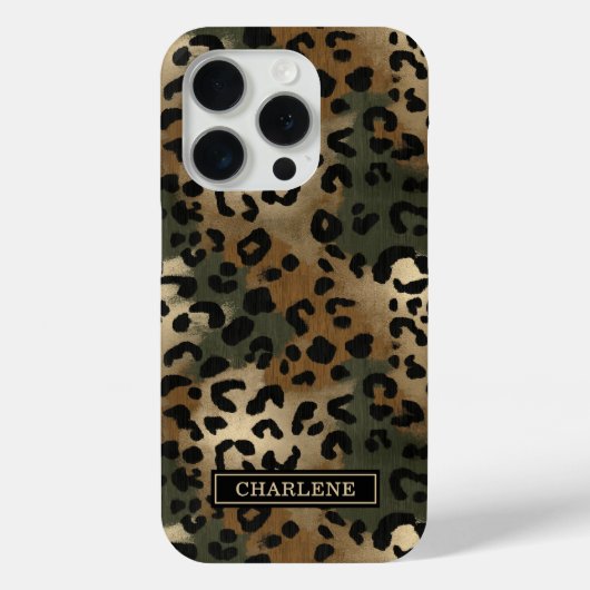 Camo Leopard Print Monogrammed Case-Mate iPhoneケース (裏面)