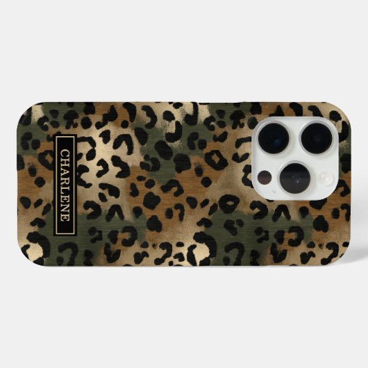 Camo Leopard Print Monogrammed Case-Mate iPhoneケース (裏面 (横))