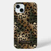 Camo Leopard Print Monogrammed Case-Mate iPhoneケース (裏面)