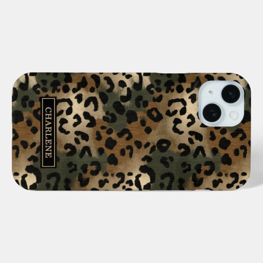 Camo Leopard Print Monogrammed Case-Mate iPhoneケース (裏面 (横))
