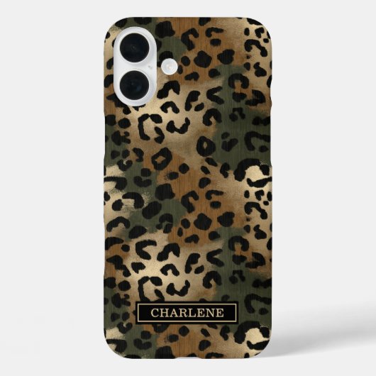 Camo Leopard Print Monogrammed Case-Mate iPhoneケース (裏面)