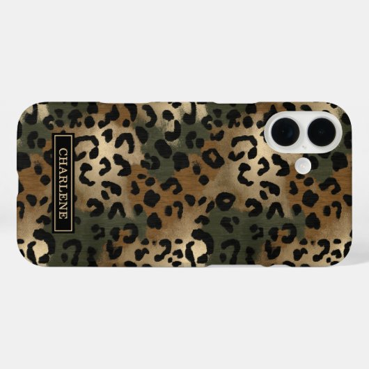 Camo Leopard Print Monogrammed Case-Mate iPhoneケース (裏面 (横))