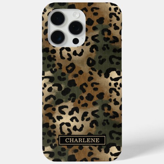Camo Leopard Print Monogrammed Case-Mate iPhoneケース (裏面)